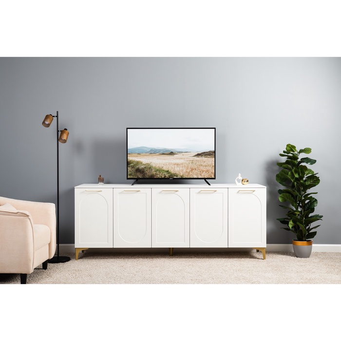 Тумба под ТВ «Монтесито 16.66», 2001×468×794 мм, цвет белый/белый