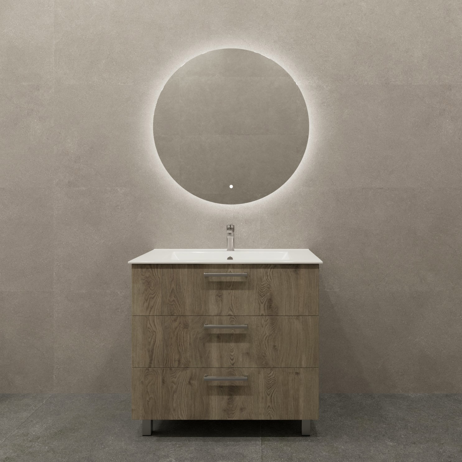 Тумба под накладную раковину Мадрид 89.2x45 раковина Sanita Luxe Квадро шкаф-пенал цвет корпуса бежевый