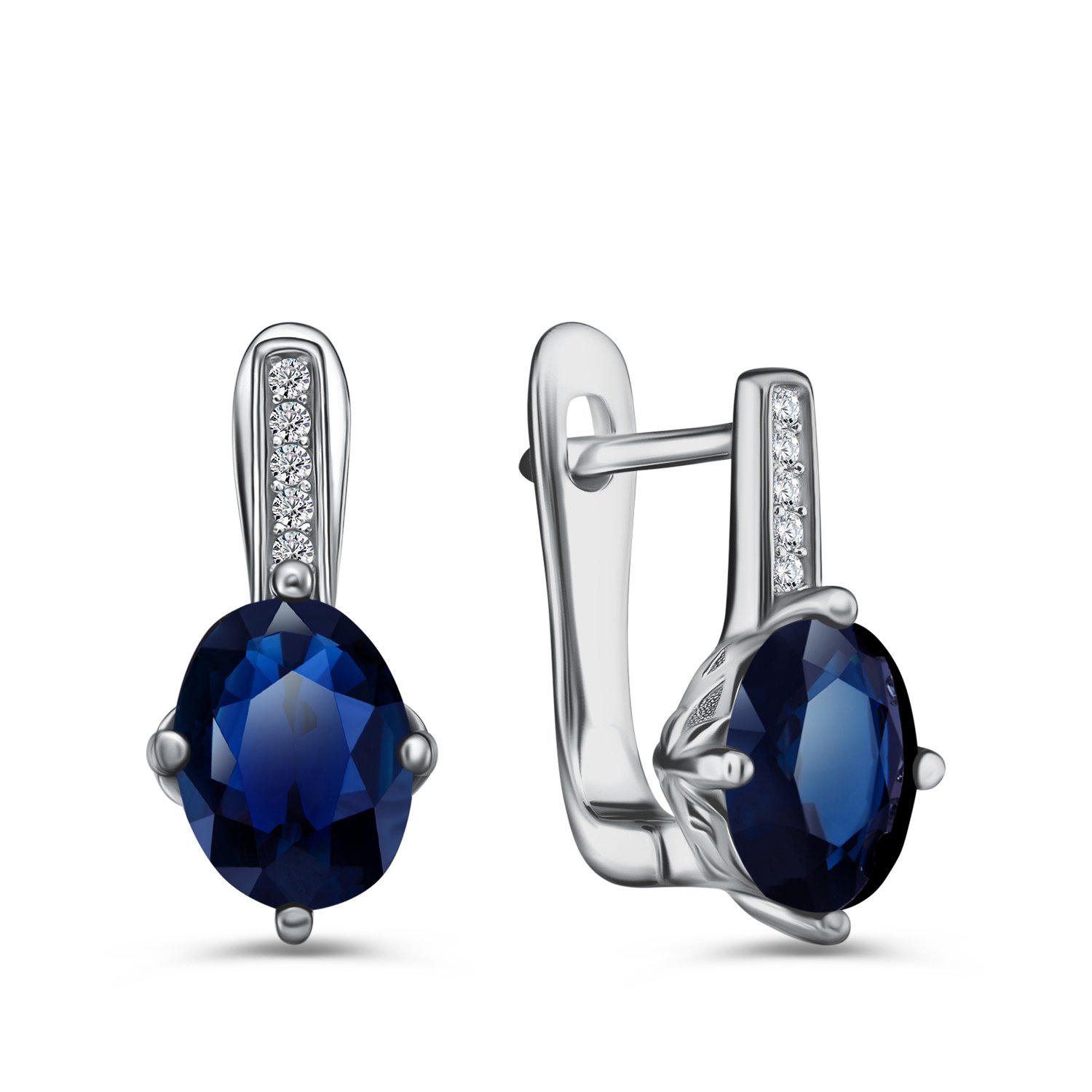 Серебряные серьги с фианитами