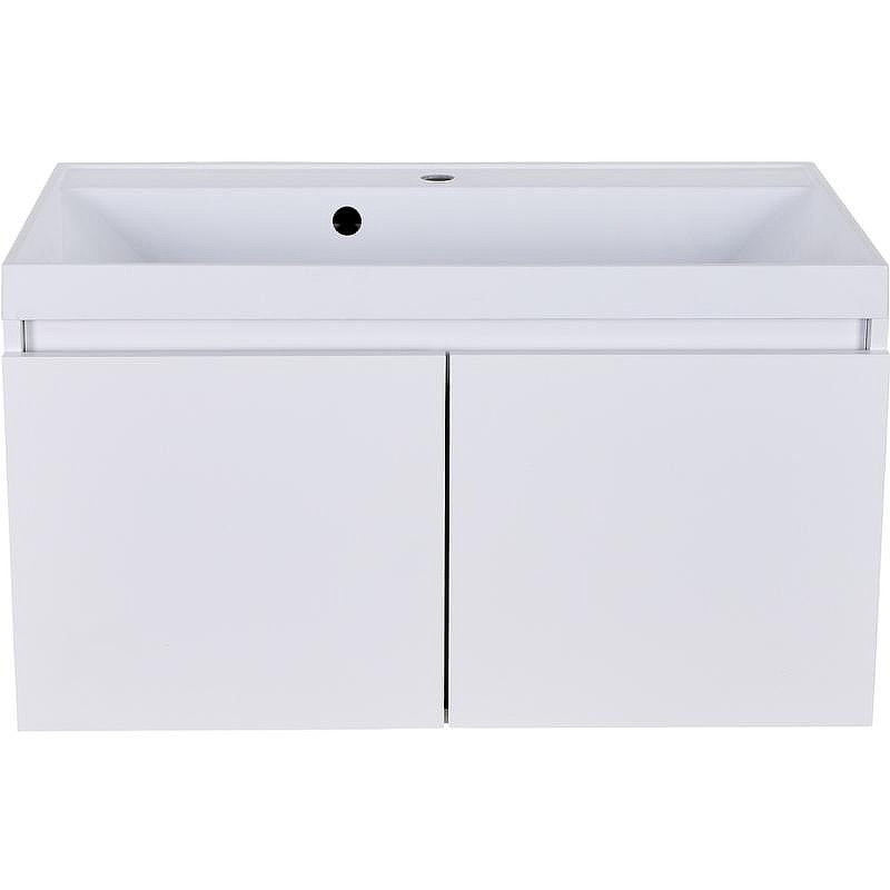 Тумба с раковиной Orange Квадро 80 KV-80TUW+Racl подвесная Белый глянец