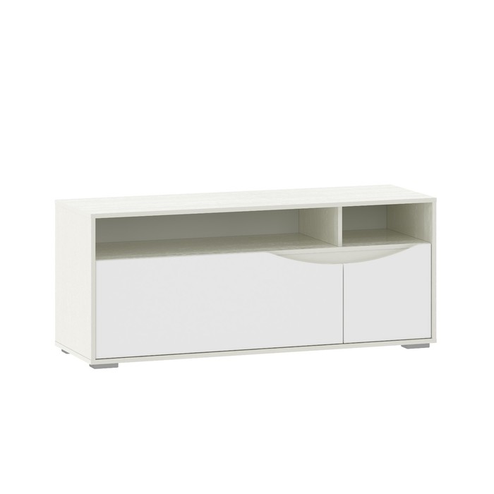 Тумба под ТВ Моне, 1334×424×552, цвет белый текстурный