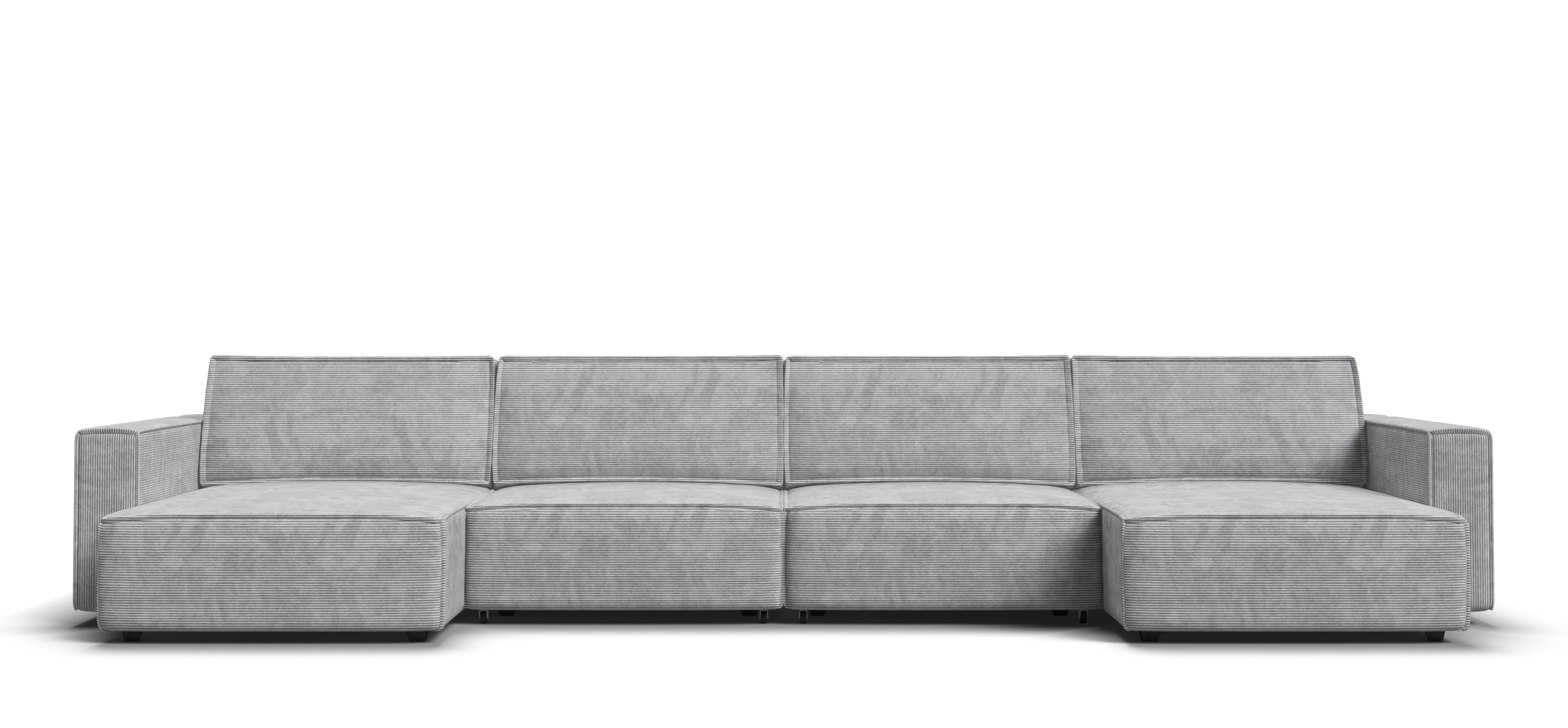 П-образный диван Босс Софт Модуль Вельвет Корд серый