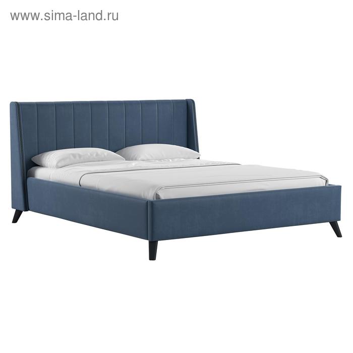 Кровать двуспальная «Мелисса», с ортопедическим основанием, с подъёмным механизмом, 1600×2000 мм, цвет серо – синий