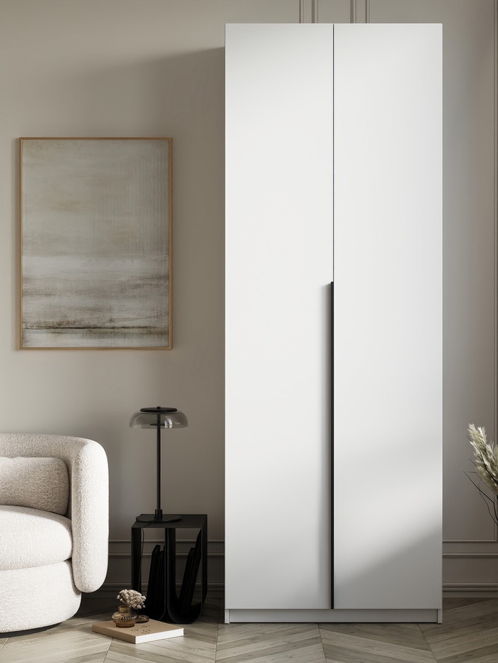 Шкаф двухстворчатый «Бруно», 800×505×2216 мм, цвет белый