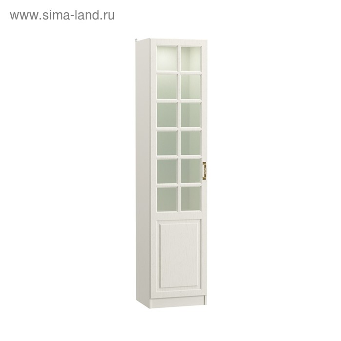 Шкаф – витрина «Ливерпуль», 500×414×2203 мм, цвет белый/ясень ваниль