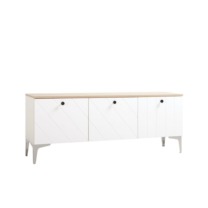 Тумба под ТВ, 350×1380×540 мм, цвет белый шагрень/альберо/милк софт