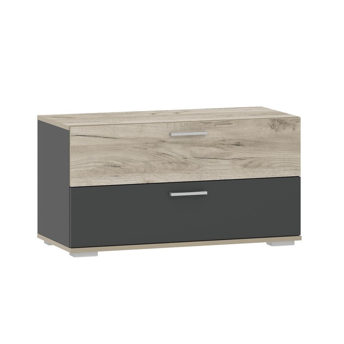 Тумба для обуви «Санти», 900×400×476 мм, цвет антрацит/дуб крафт серый