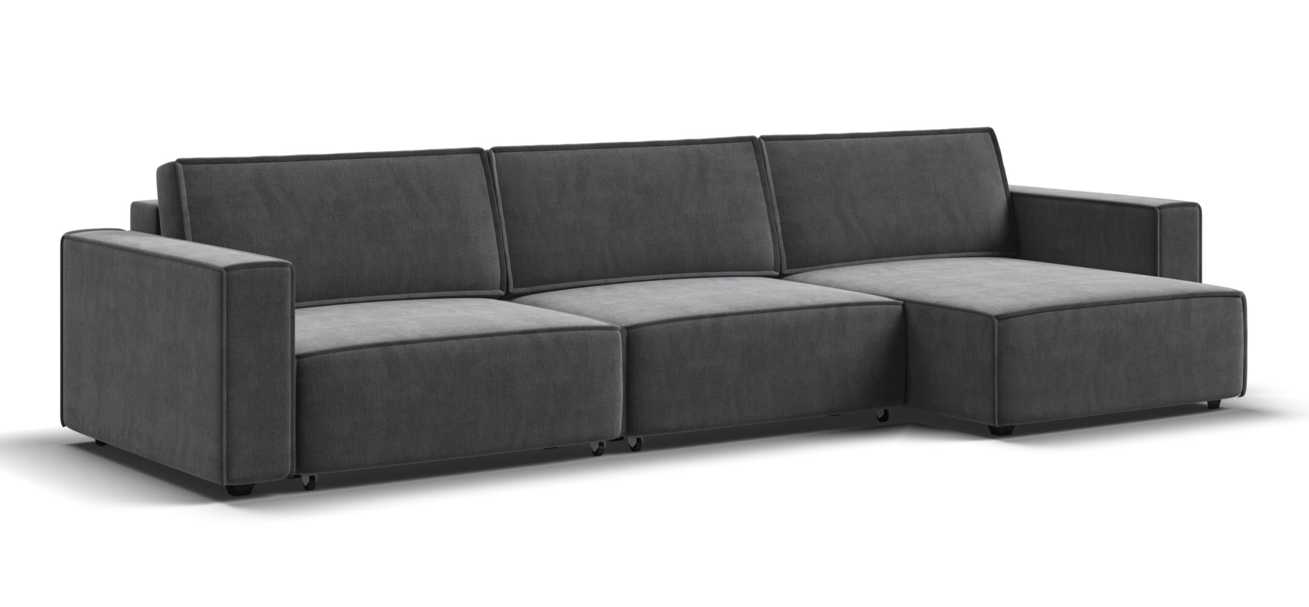 Угловой диван Босс Софт Модуль Макс Велюр Монолит серый