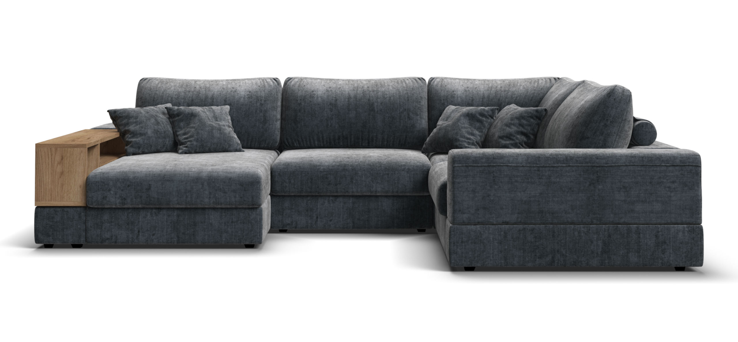 П-образный диван-кровать Босс Модуль Шенилл Глосс карбон