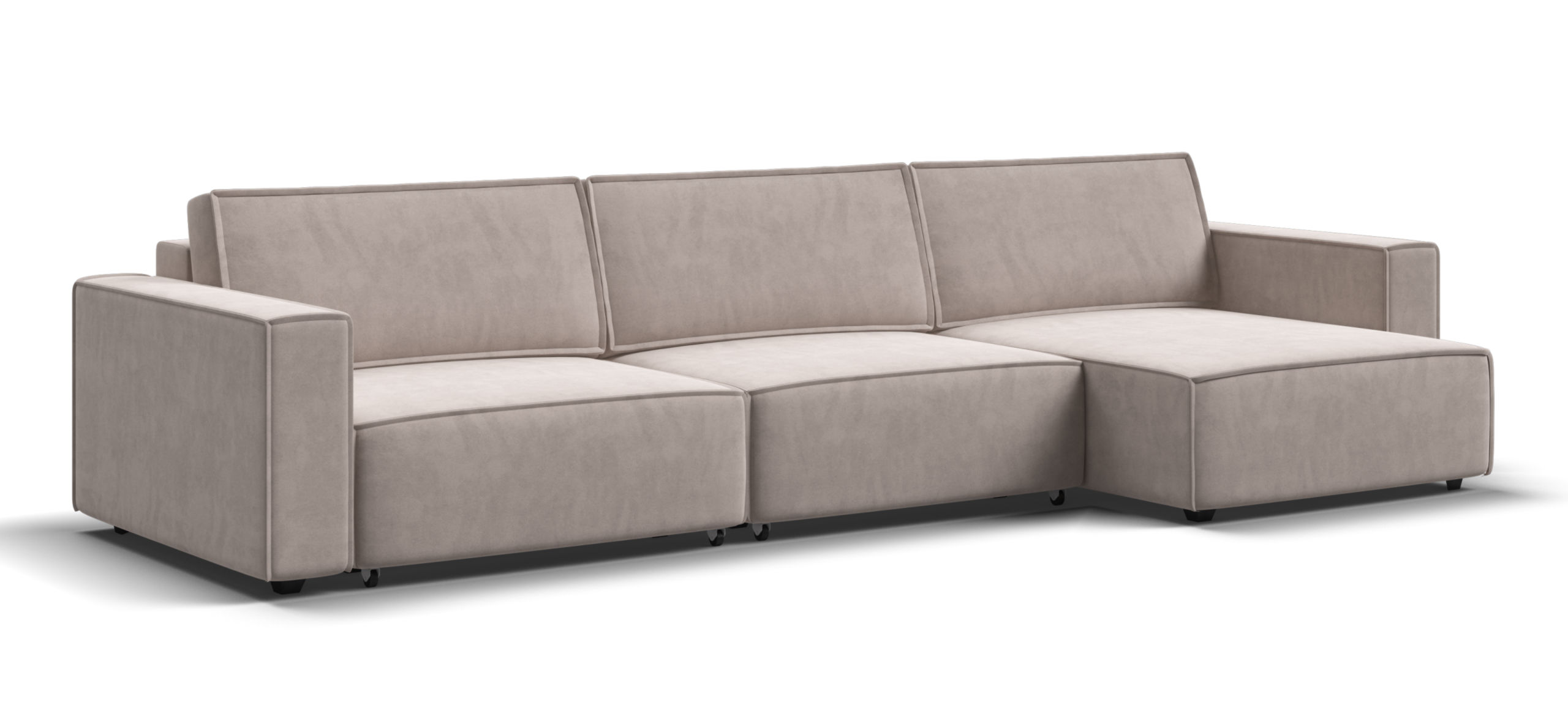 Угловой диван Босс Софт Модуль Макс Велюр Монолит латте