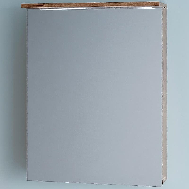 Зеркальный шкаф Бриклаер Кристалл 56 4627125417191 с подсветкой Дуб крафт табачный