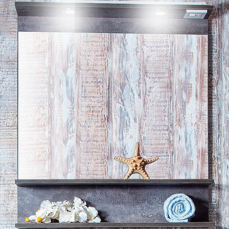 Зеркало Бриклаер Чили 90 4627125415180 с подсветкой Цемент