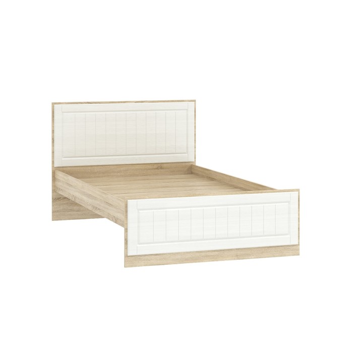 Кровать двуспальная «Оливия», с основанием, 1200×2000 мм, цвет дуб сонома/белое дерево МДФ