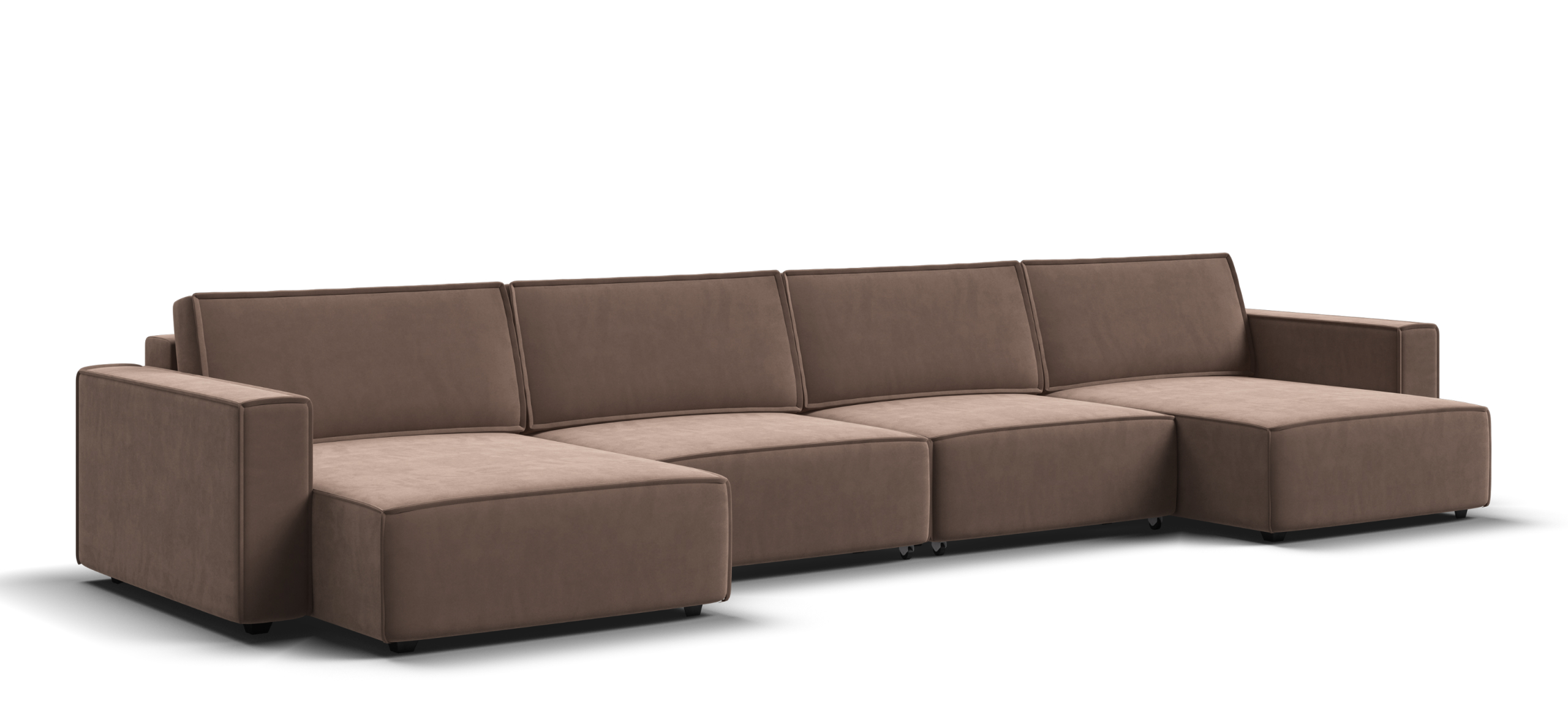 П-образный диван Босс Софт Модуль Велюр Монолит мокко