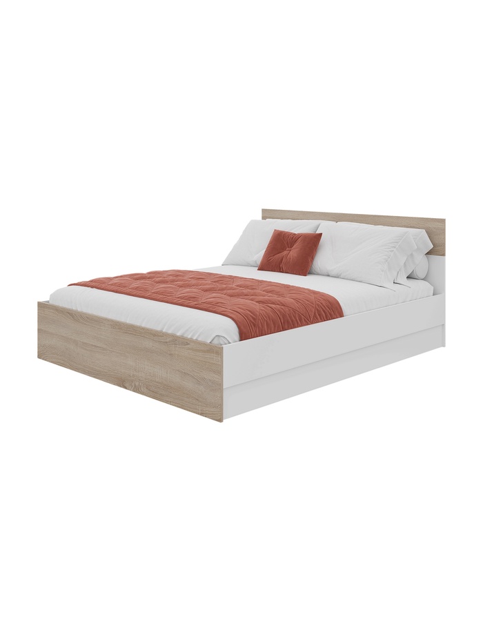 Кровать двуспальная «Юнона», 1600×2000 мм, цвет дуб сонома/белый