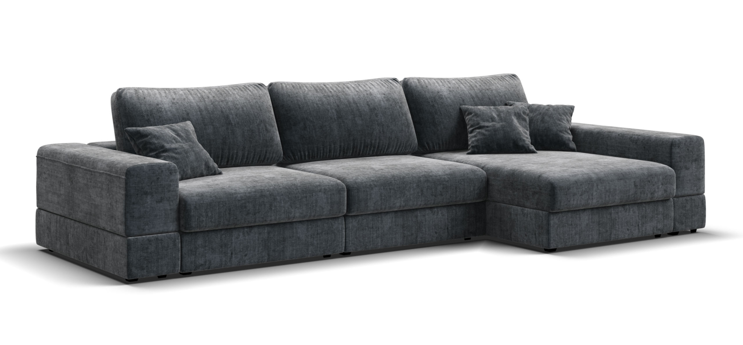 Угловой диван-кровать Босс Модуль ХЛ Шенилл Глосс карбон