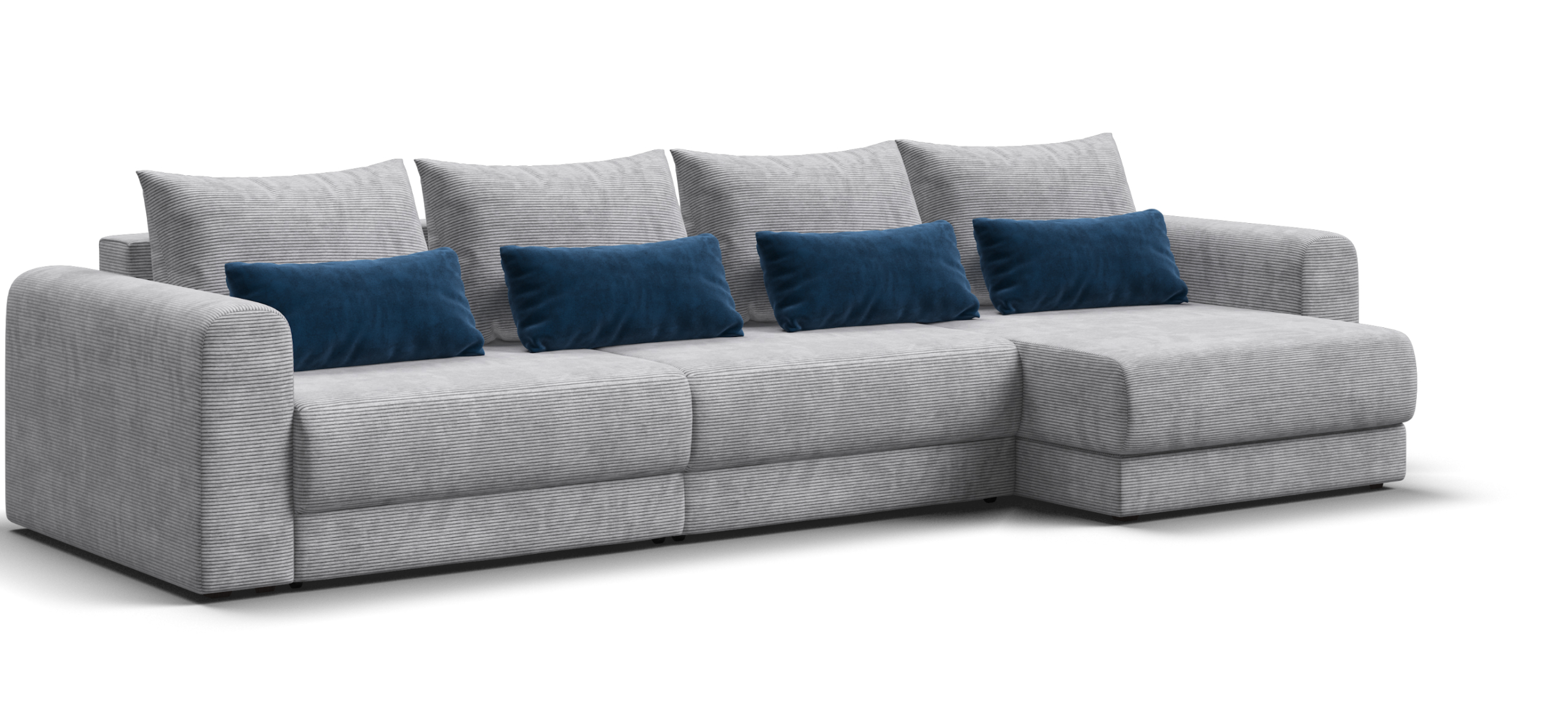 Модульный угловой диван Ричмонд Модуль Макс Вельвет Корд серый