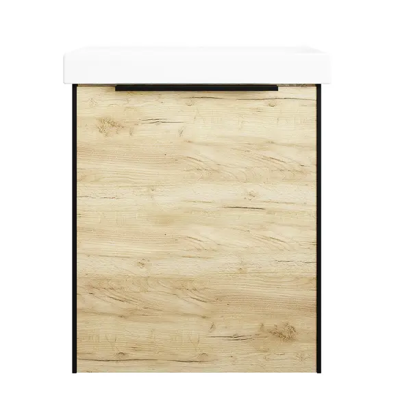 Тумба подвесная под раковину Sanflor Барселона 50 цвет дуб черный крафт