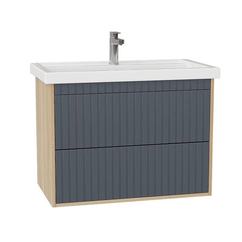 Тумба под раковину Onika Дайлер 80 108062 подвесная цвет Дуб сонома Серый