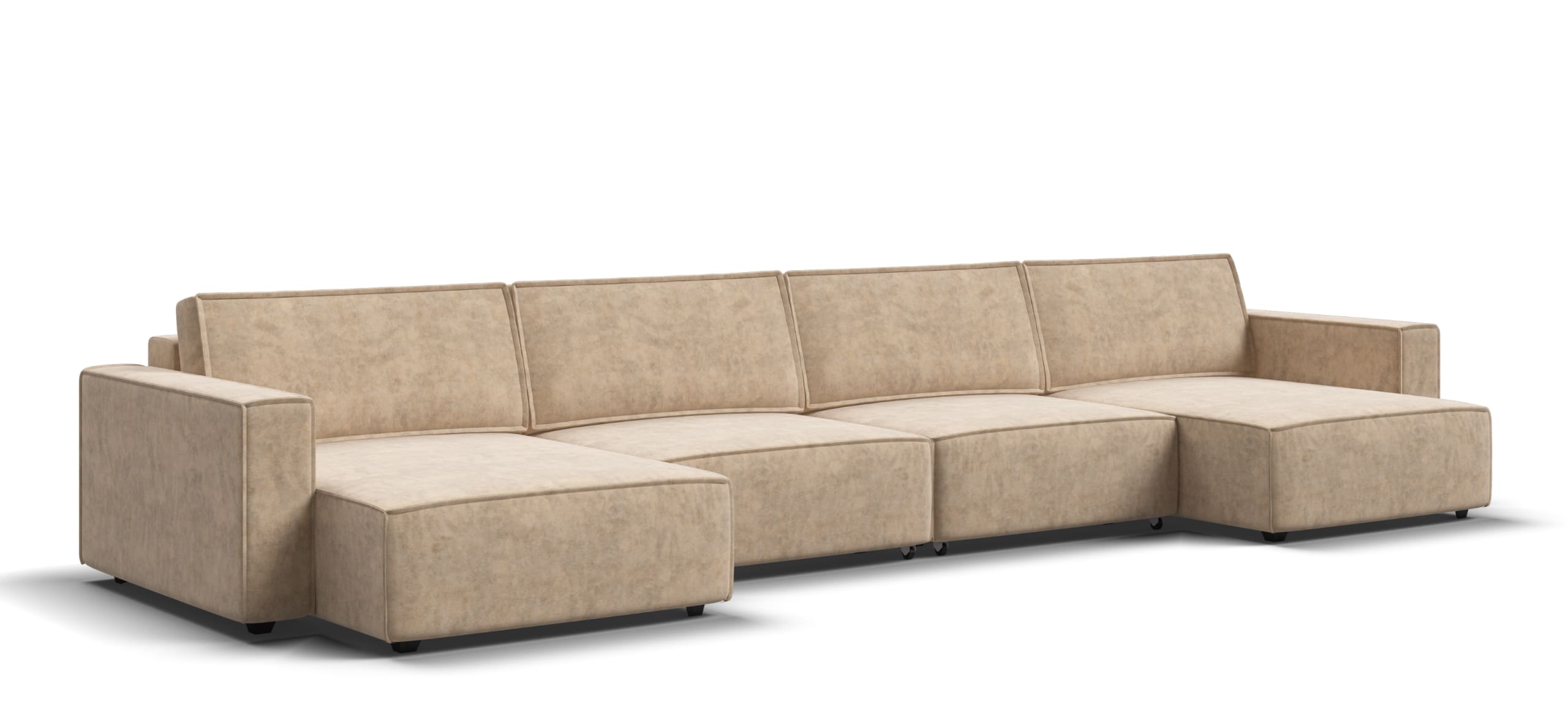 П-образный диван Босс Софт Модуль Велюр Роял шампань