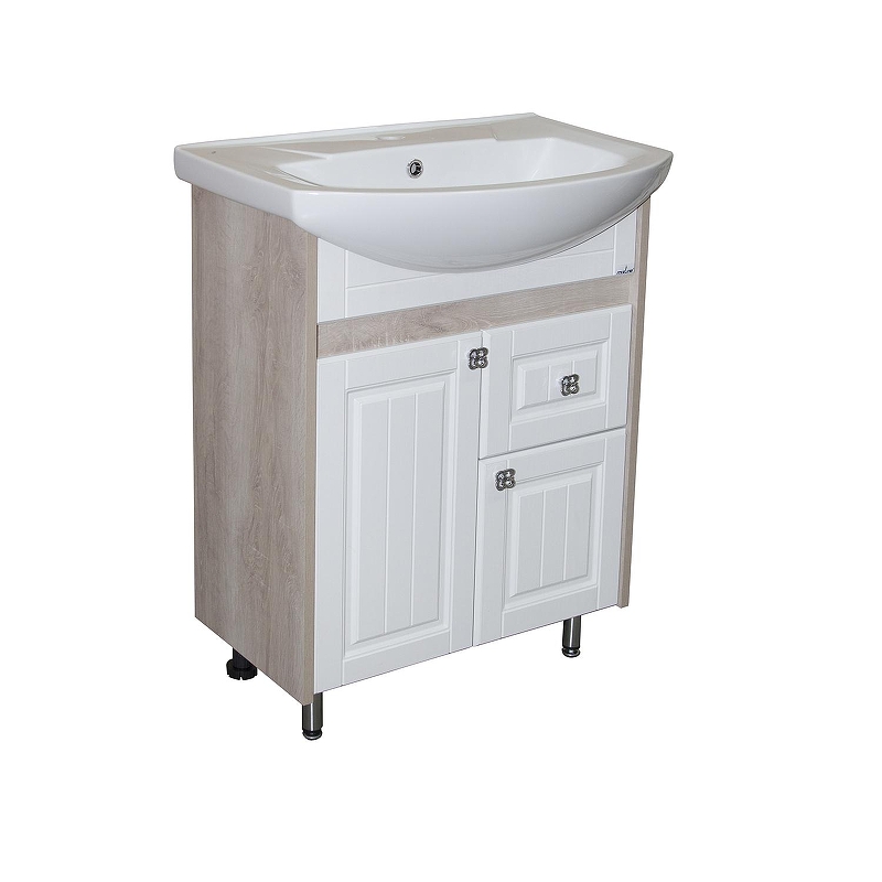 Тумба под раковину Mixline Версаль 65 550332 цвет Бежевый Белое дерево