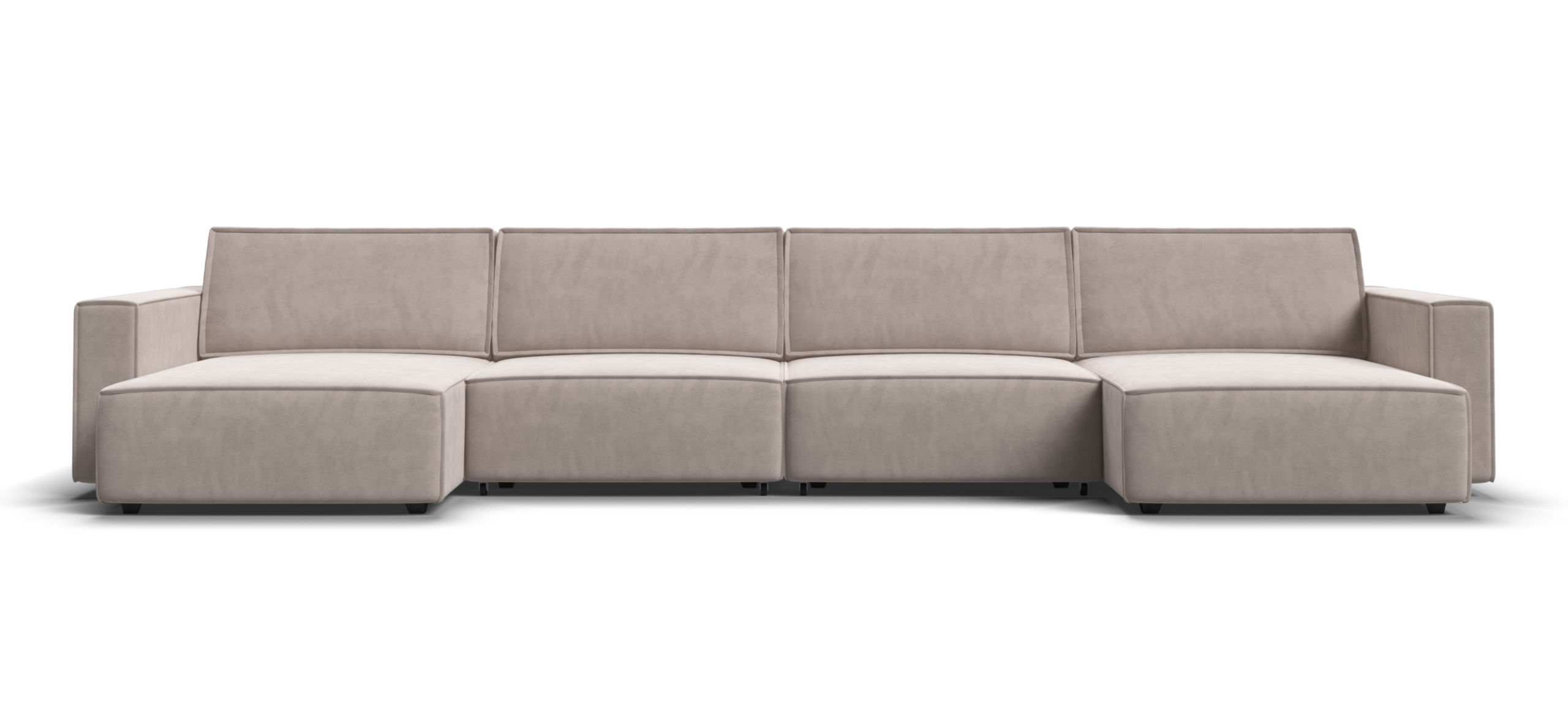 П-образный диван Босс Софт Модуль Велюр Монолит латте