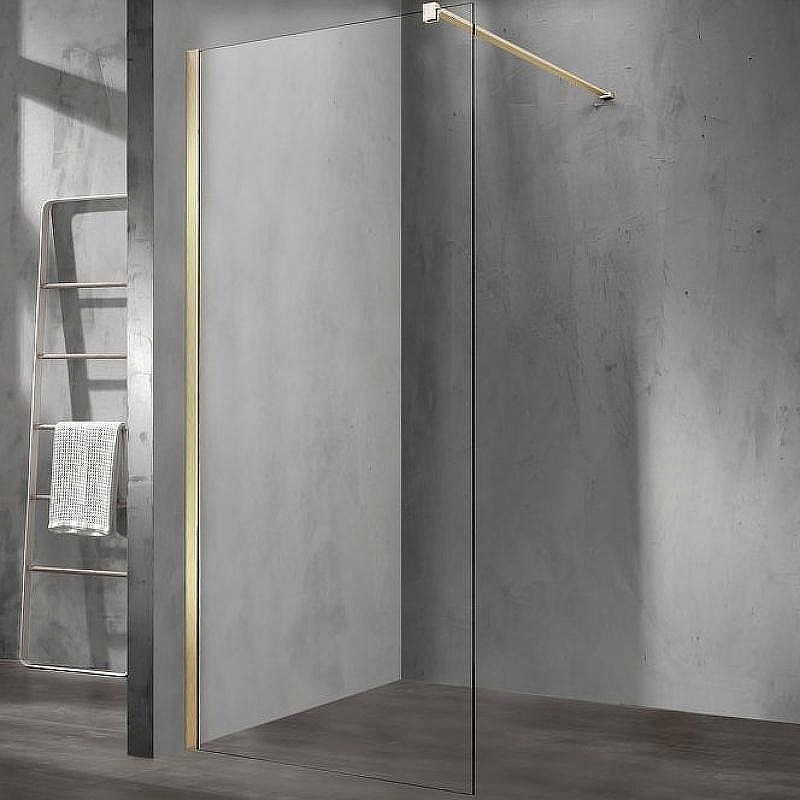 Душевая перегородка Vincea Walk-In 120 VSW-1H120CLG профиль Золото матовое стекло прозрачное