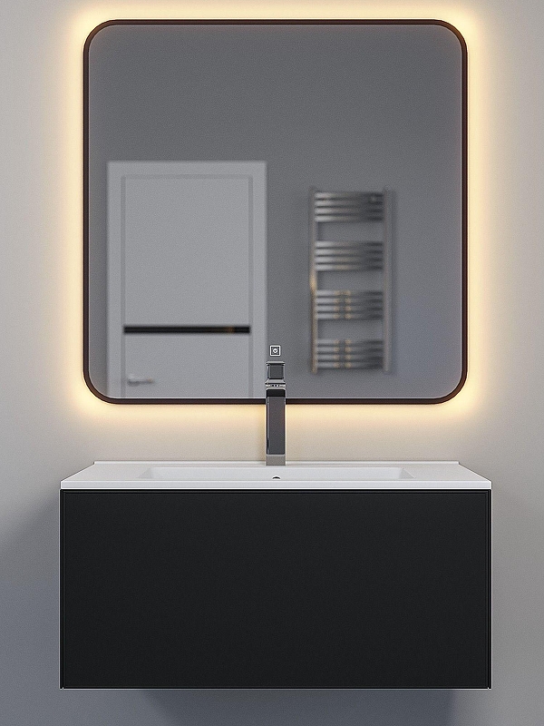 Тумба под раковину Uperwood Parma Premium 75 3930205464 подвесная цвет Черный матовый