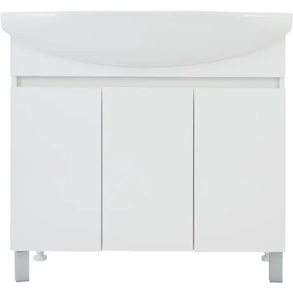 Тумба под раковину напольная Соло Элеганс 85 см цвет белый