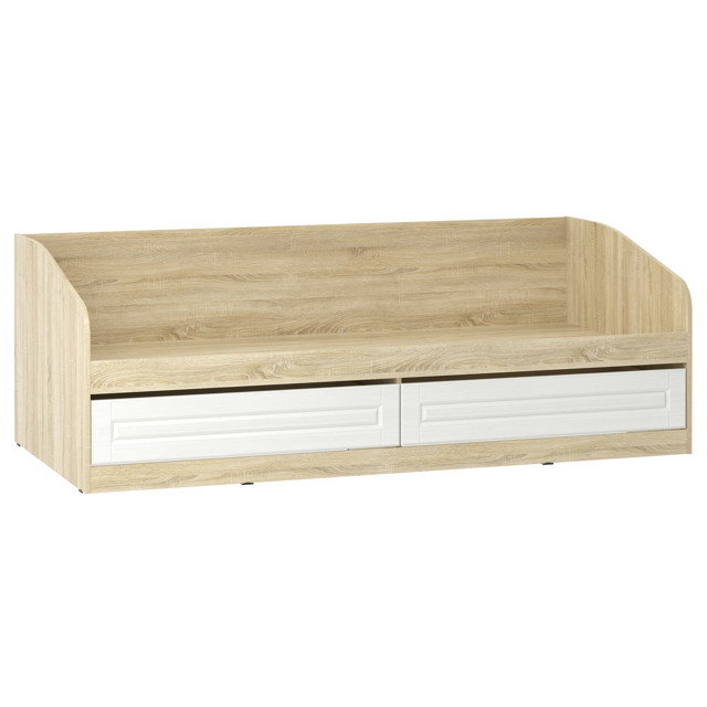 кровать Оливия 2042х946х700мм белое дерево/дуб сонома