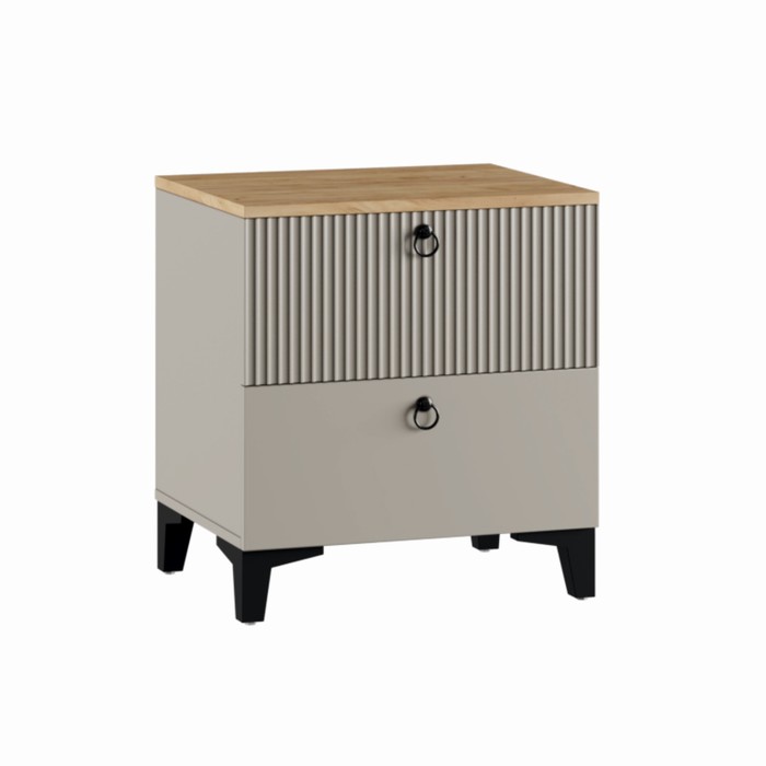 Тумба прикроватная «Ника», 400×410×516 мм, кашемир/дуб/бежевый МДФ