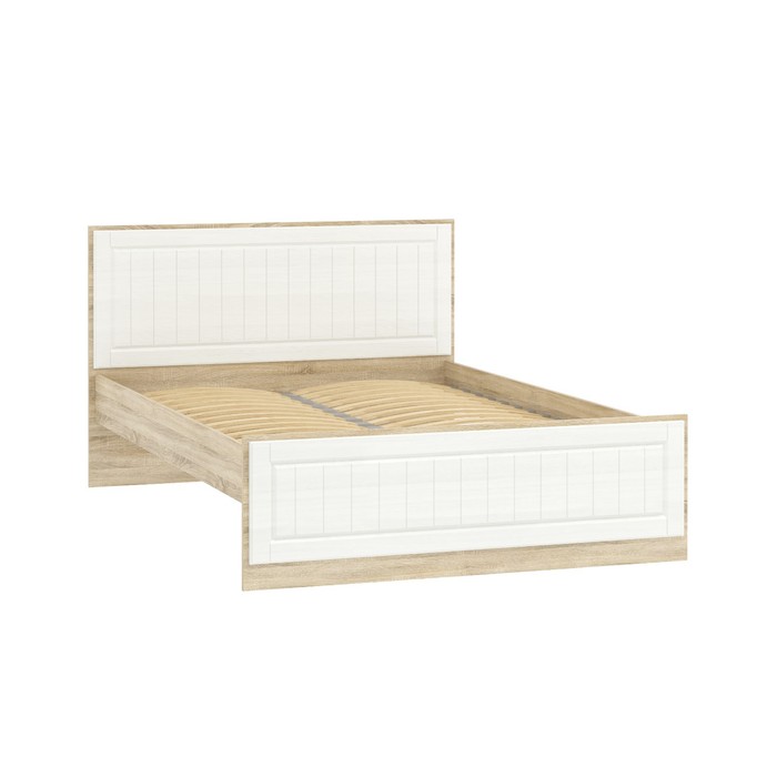 Кровать двуспальная «Оливия», с ортопедическим основанием, 1400×2000 мм, цвет дуб сонома/белое дерево МДФ