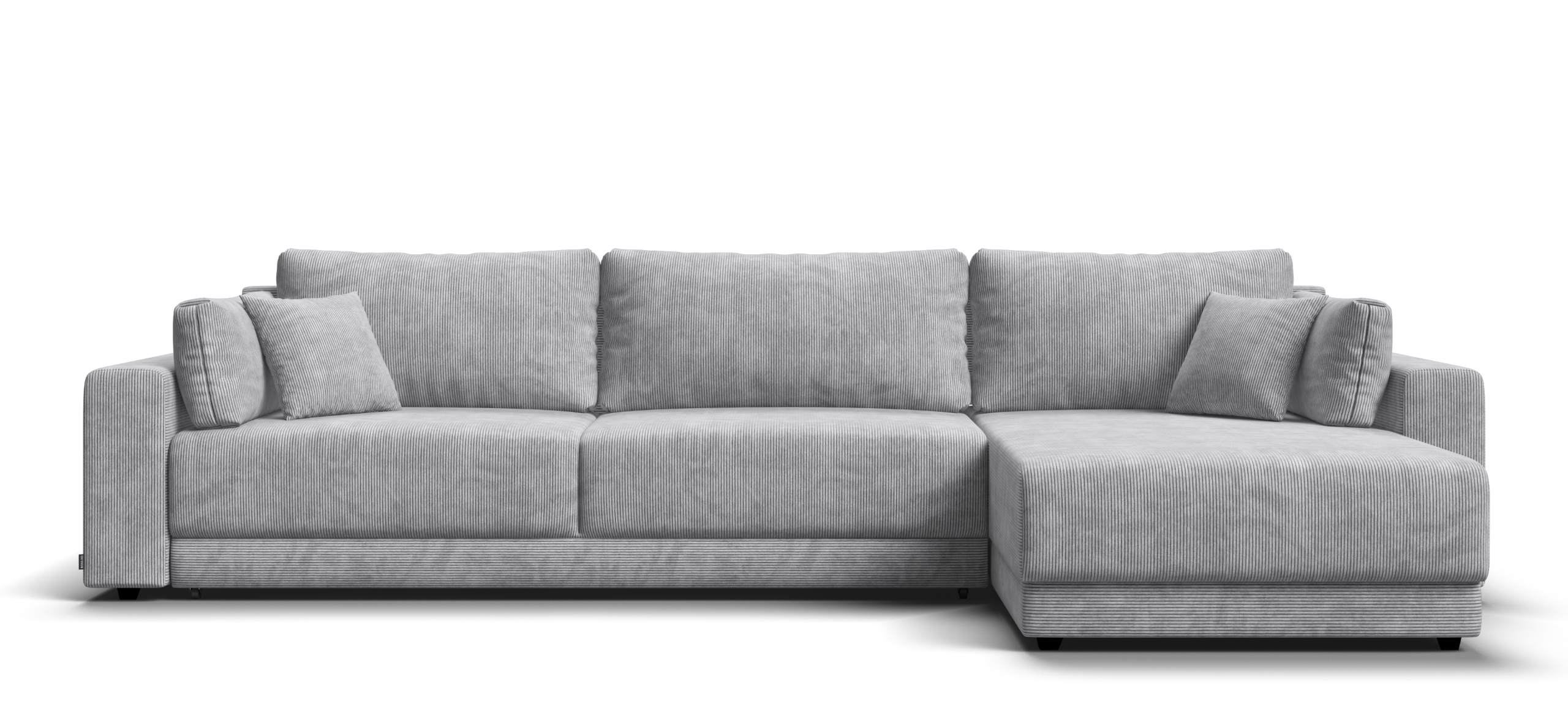 Угловой диван Босс Прайм Макс Вельвет Корд серый