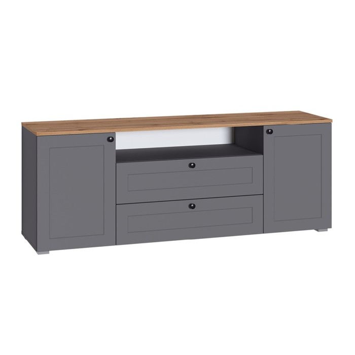 Тумба под ТВ «Остин 16.47», 1600×419×608 мм, цвет серый графит/дуб золотой