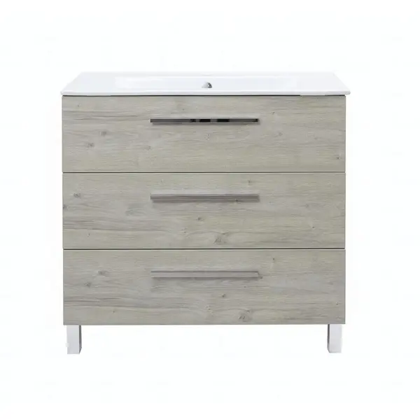 Тумба под раковину Мадрид Квадро 90 см цвет дуб