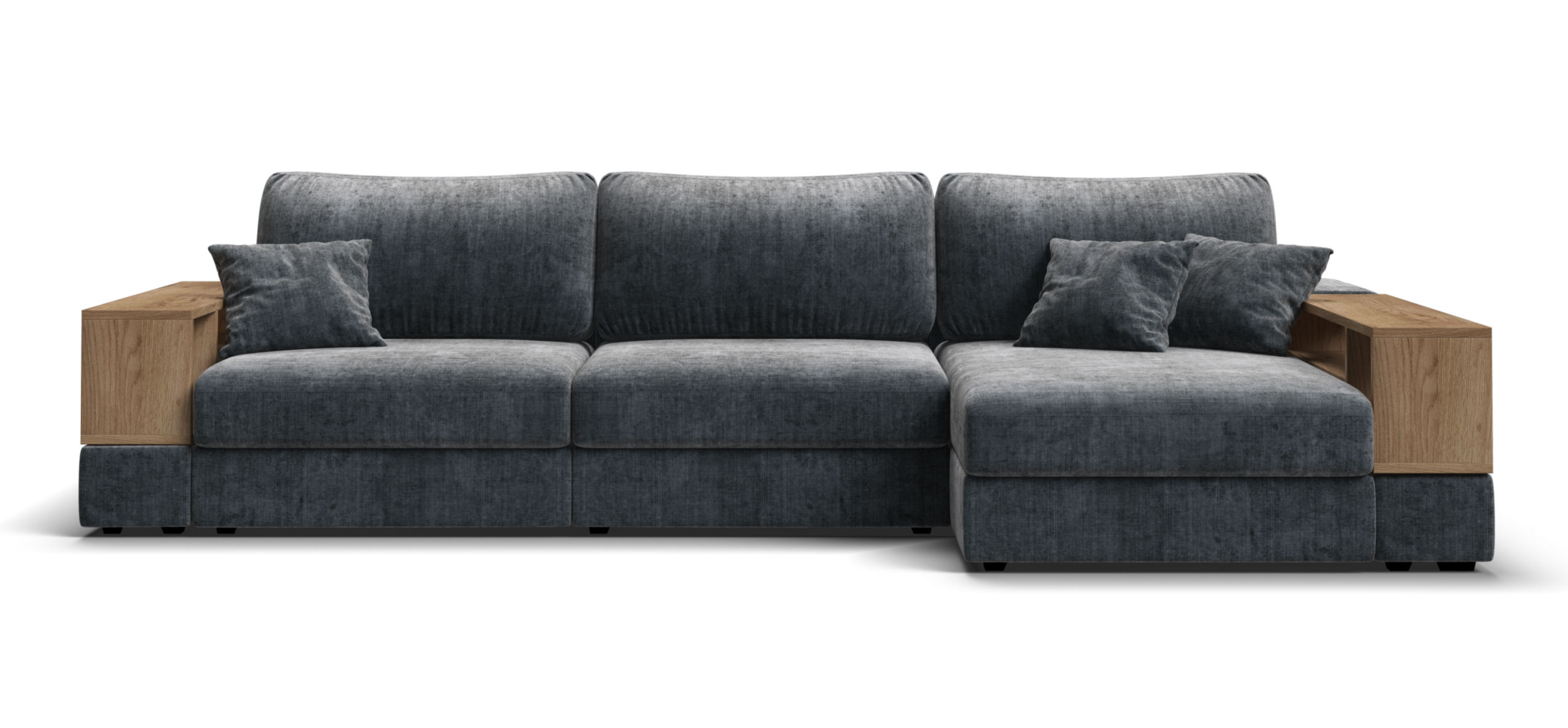 Угловой диван-кровать Босс Модуль ХЛ Шенилл Глосс карбон