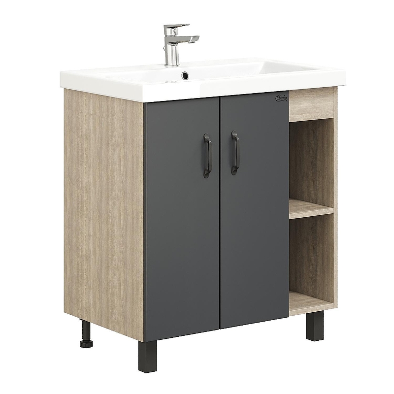 Тумба под раковину Onika Тимбер 70 107057 цвет Дуб сонома Серый