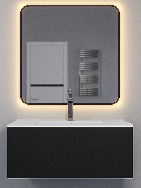 Тумба под раковину Uperwood Parma Premium 85 3930205467 подвесная цвет Черный матовый