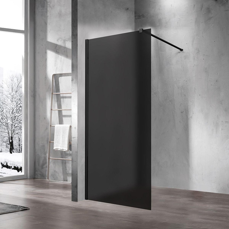 Душевая перегородка Vincea Walk-In 90 VSW-1H900GFB профиль Черный матовый стекло тонированное матовое