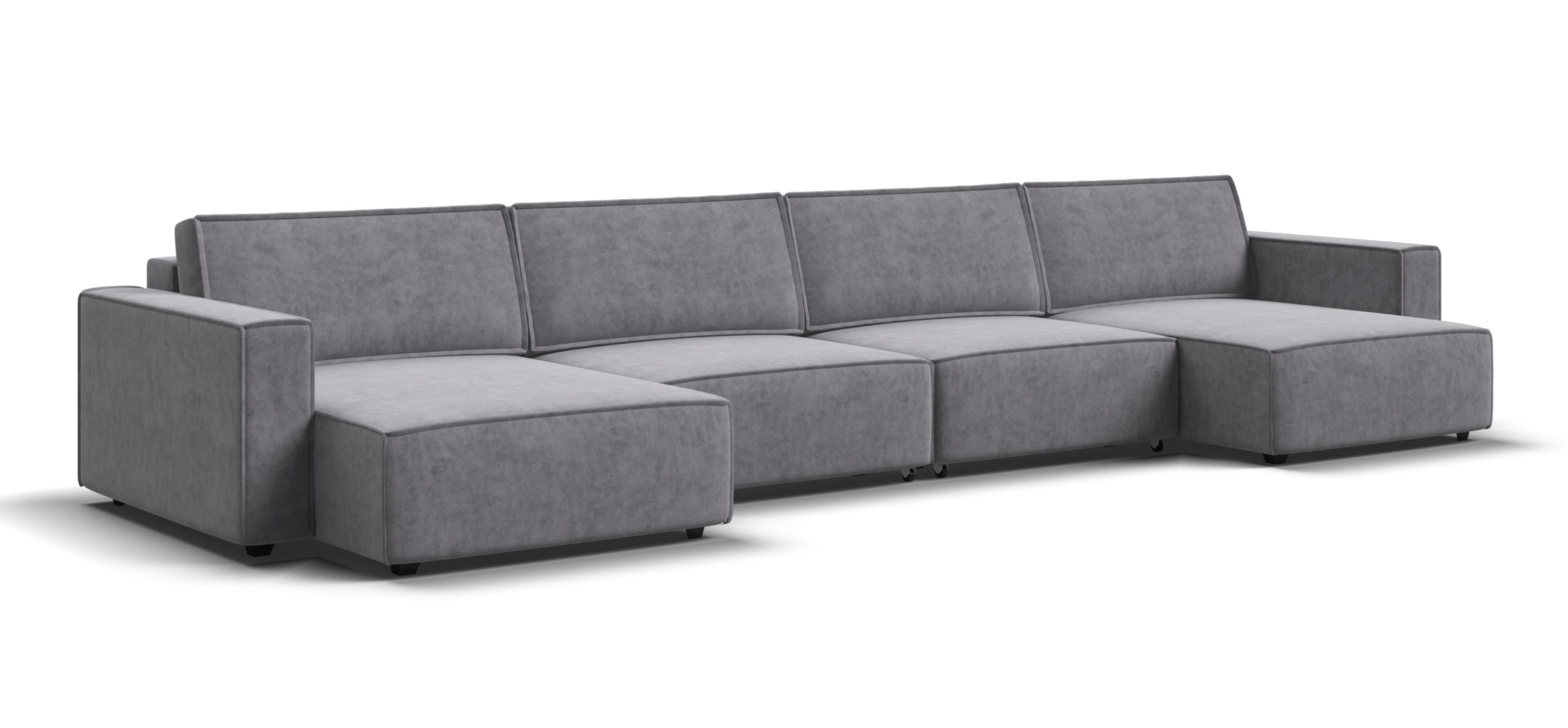 П-образный диван Босс Софт Модуль Велюр Роял агат