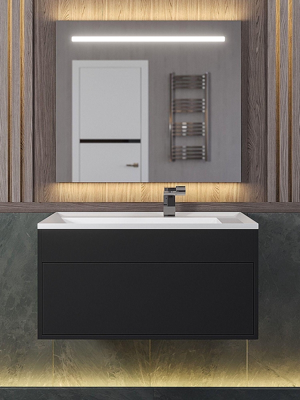 Тумба под раковину Uperwood Lotus Premium 80 39340205461 подвесная цвет Черный матовый